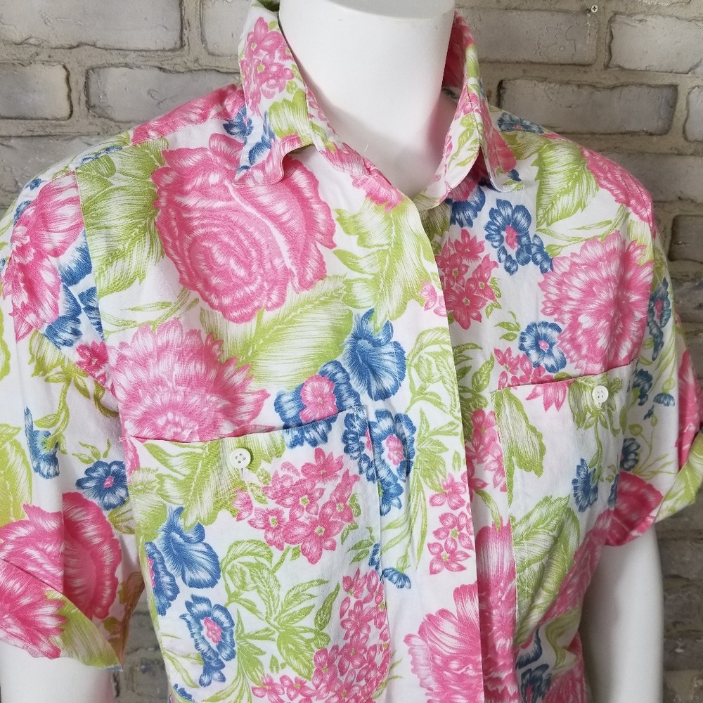 Ashleigh Morgan Blouse Sze M Pink Rose Floral